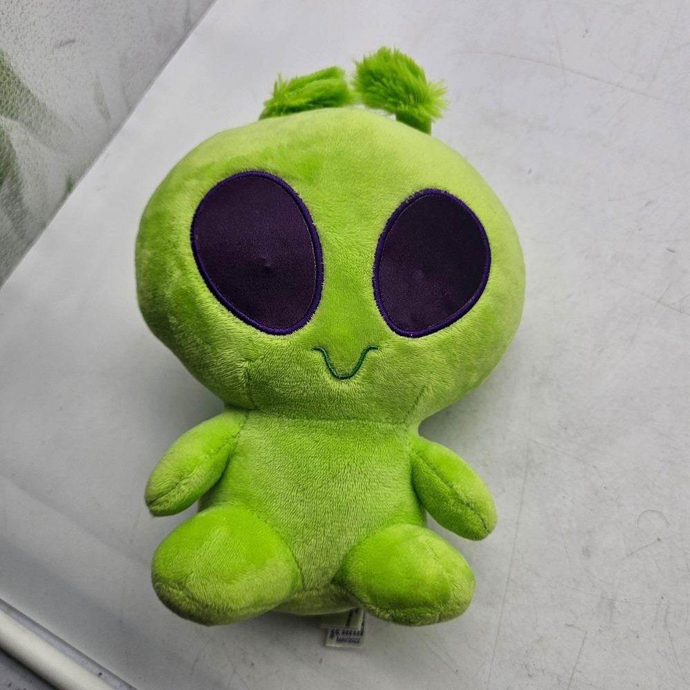 Aurora Green Alien Plush Stuffed Toy 10" Purple Eyes Soft Cute Washable